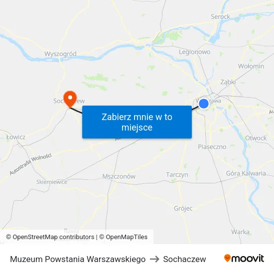 Muzeum Powstania Warszawskiego to Sochaczew map