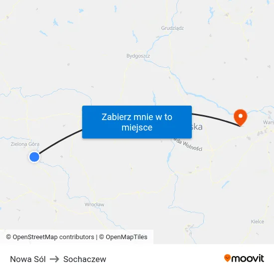 Nowa Sól to Sochaczew map
