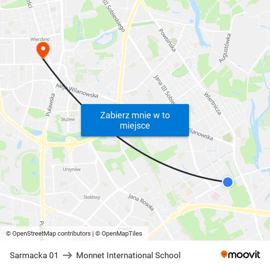 Sarmacka 01 to Monnet International School map