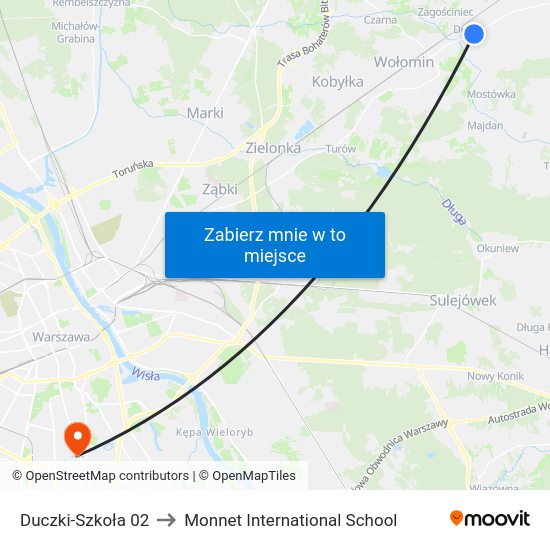 Duczki-Szkoła to Monnet International School map