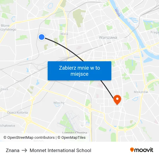 Znana to Monnet International School map