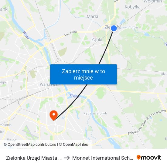 Zielonka Urząd Miasta 02 to Monnet International School map