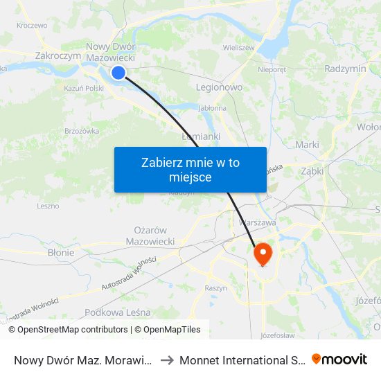 Nowy Dwór Maz. Morawicza 01 to Monnet International School map