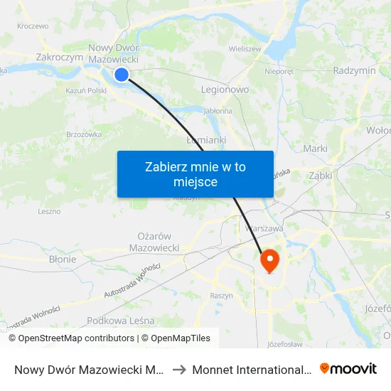 Nowy Dwór Mazowiecki Morawicza to Monnet International School map