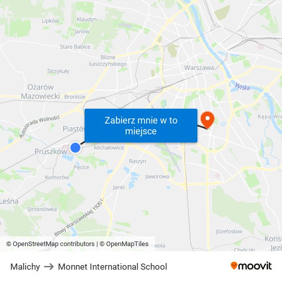 Malichy to Monnet International School map