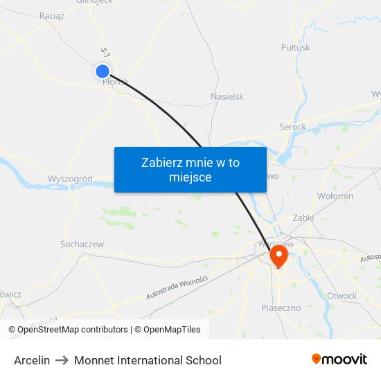 Arcelin to Monnet International School map