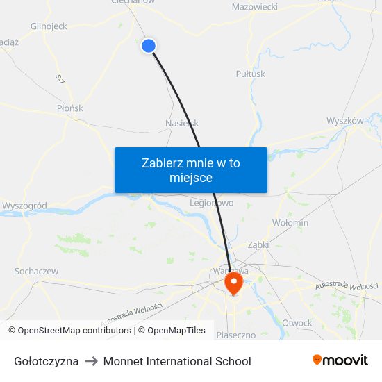 Gołotczyzna to Monnet International School map