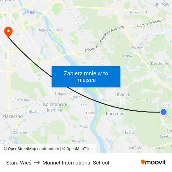 Stara Wieś to Monnet International School map