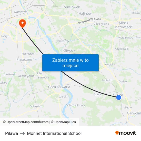 Pilawa to Monnet International School map