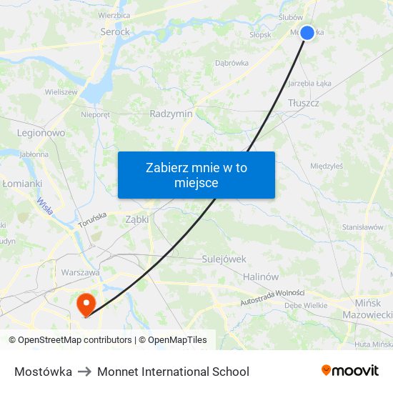 Mostówka to Monnet International School map