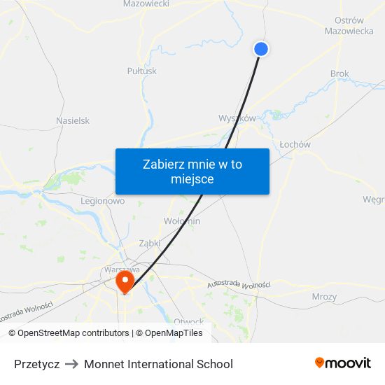 Przetycz to Monnet International School map