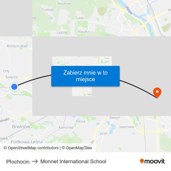 Płochocin to Monnet International School map