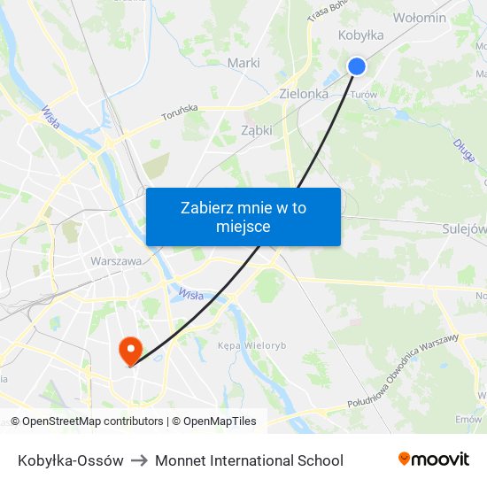 Kobyłka-Ossów to Monnet International School map