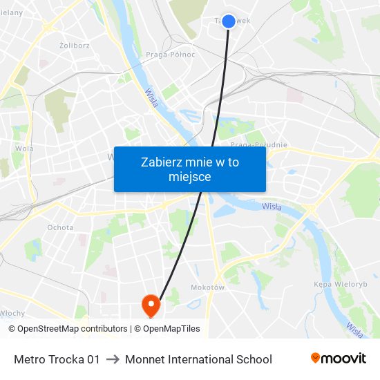 Metro Trocka 01 to Monnet International School map