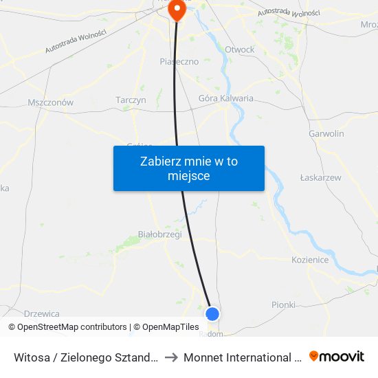 Witosa / Zielonego Sztandaru (Nż) to Monnet International School map