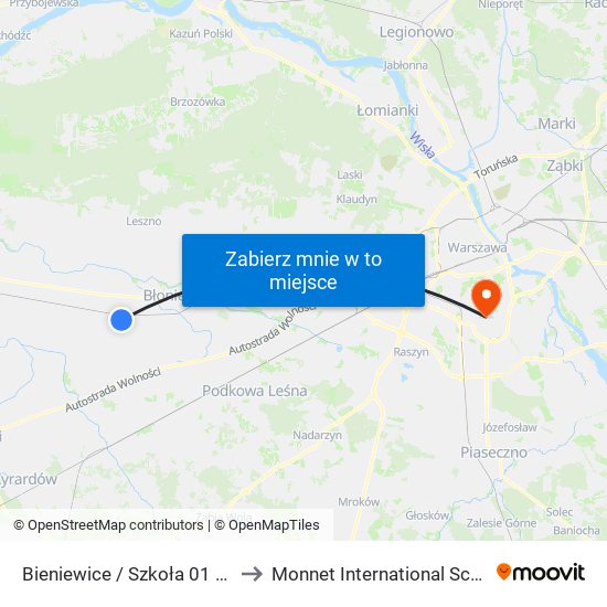 Bieniewice / Szkoła to Monnet International School map