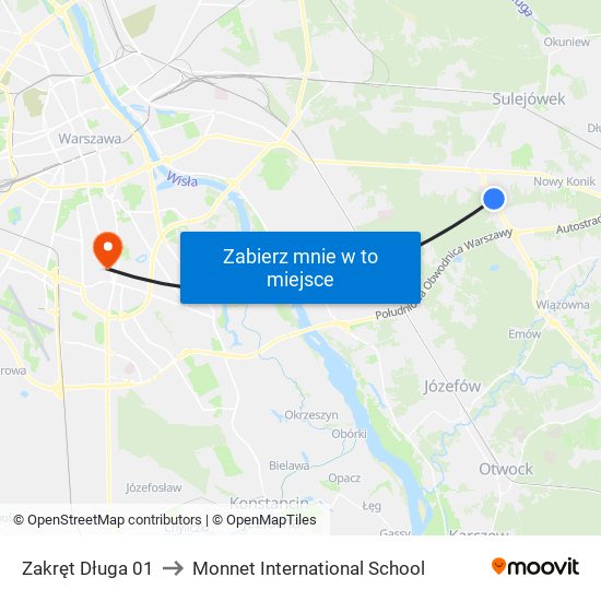 Zakręt Długa 01 to Monnet International School map