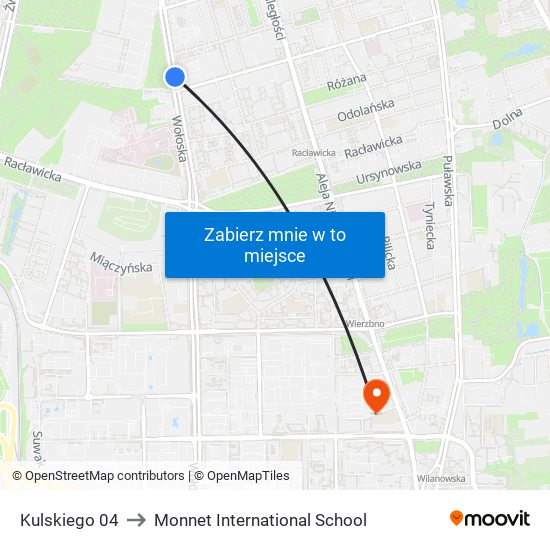 Kulskiego 04 to Monnet International School map