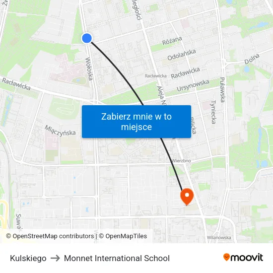 Kulskiego to Monnet International School map
