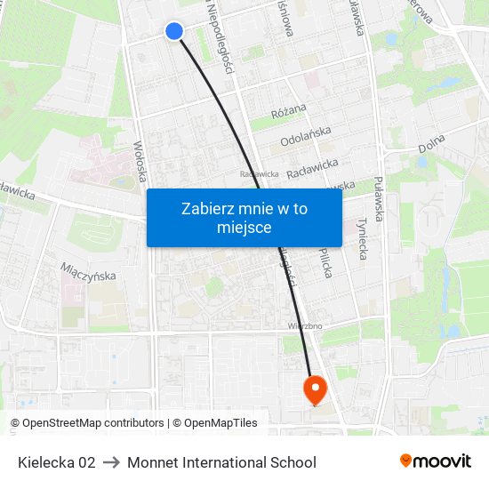 Kielecka 02 to Monnet International School map