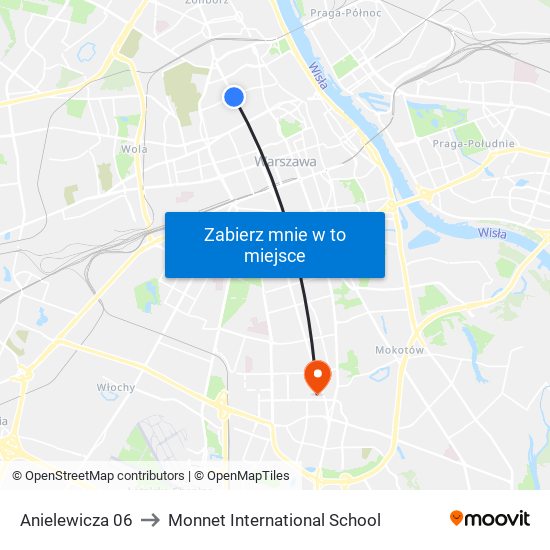 Anielewicza 06 to Monnet International School map