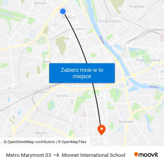 Metro Marymont to Monnet International School map