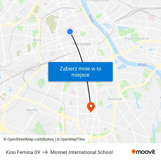 Kino Femina 09 to Monnet International School map