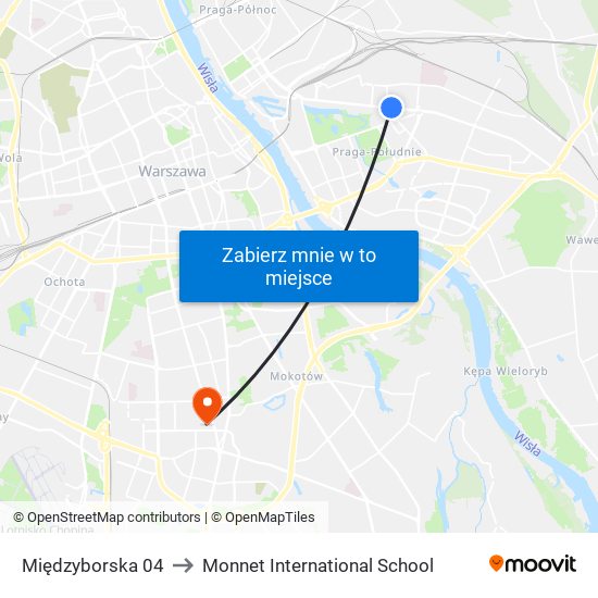 Międzyborska 04 to Monnet International School map