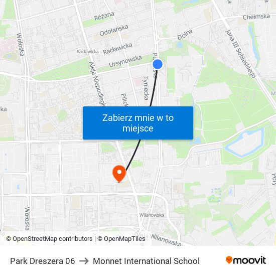 Park Dreszera 06 to Monnet International School map