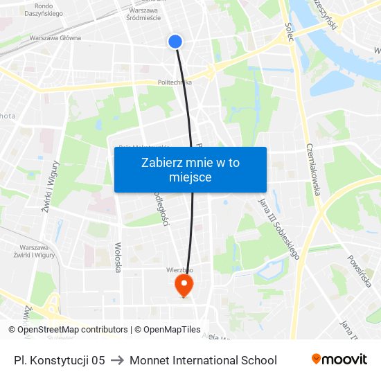 Pl. Konstytucji 05 to Monnet International School map