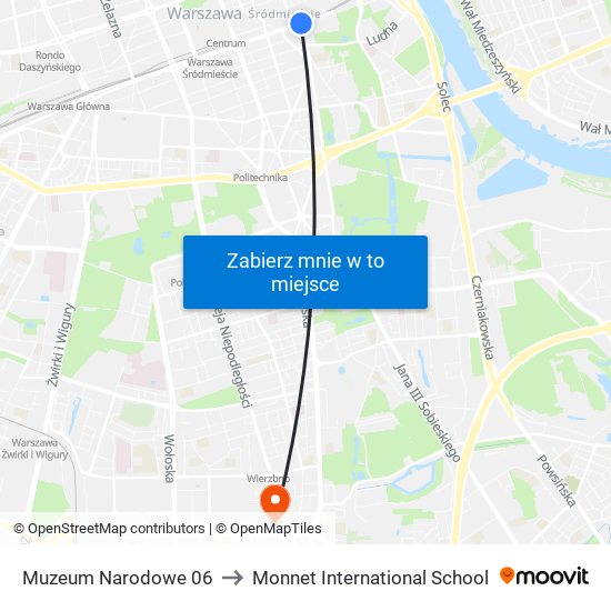 Muzeum Narodowe 06 to Monnet International School map