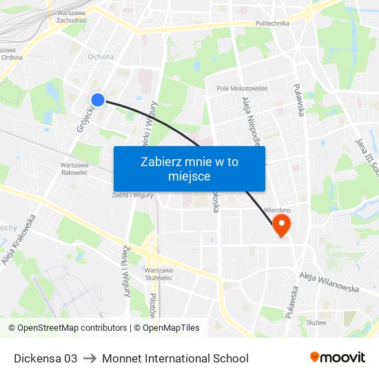 Dickensa to Monnet International School map