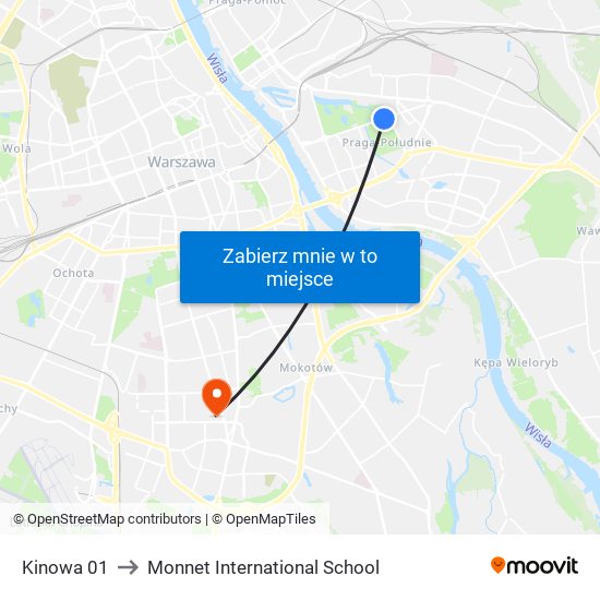 Kinowa to Monnet International School map