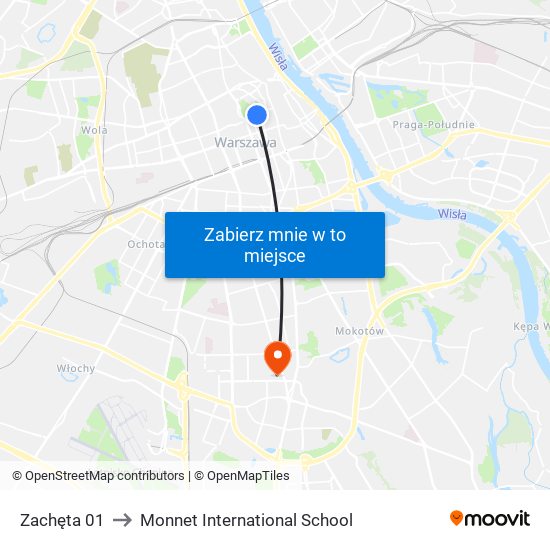 Zachęta 01 to Monnet International School map