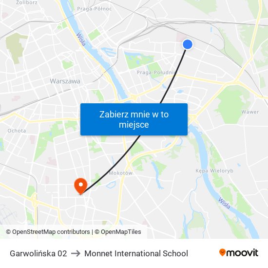 Garwolińska 02 to Monnet International School map