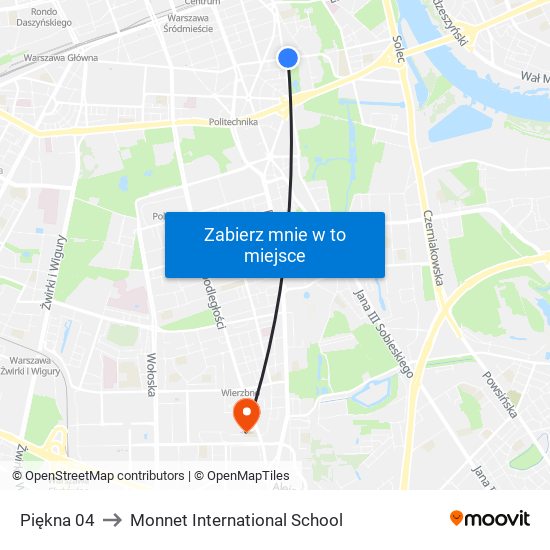 Piękna 04 to Monnet International School map