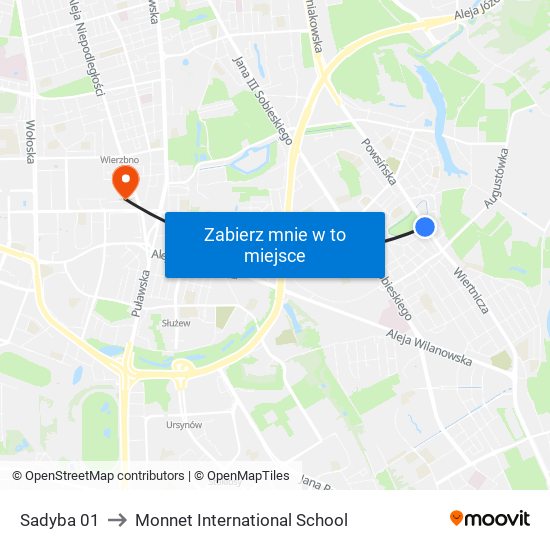 Sadyba 01 to Monnet International School map