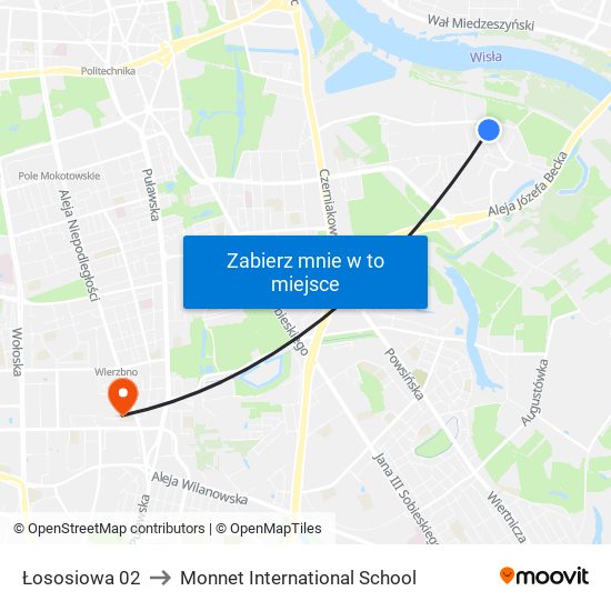 Łososiowa to Monnet International School map