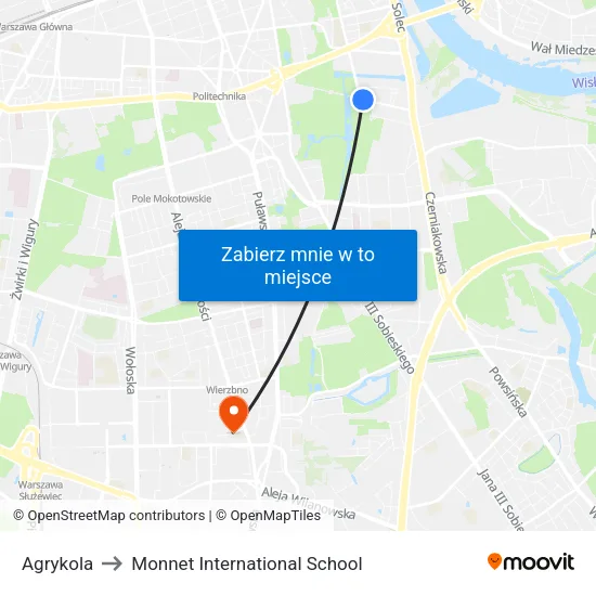 Agrykola to Monnet International School map