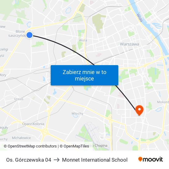 Os. Górczewska 04 to Monnet International School map