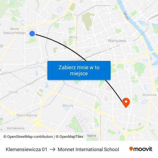 Klemensiewicza 01 to Monnet International School map