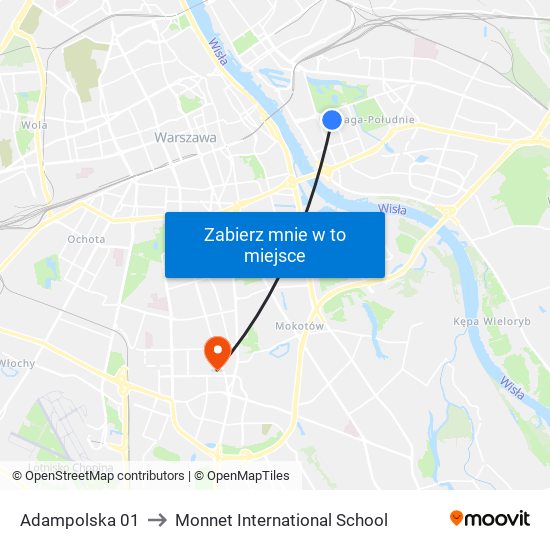 Adampolska 01 to Monnet International School map