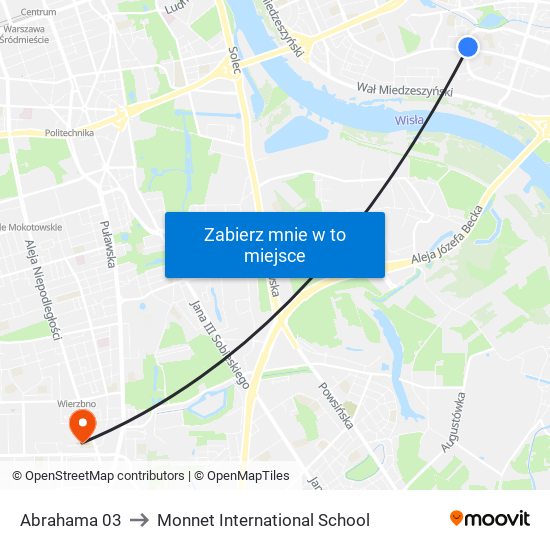 Abrahama 03 to Monnet International School map