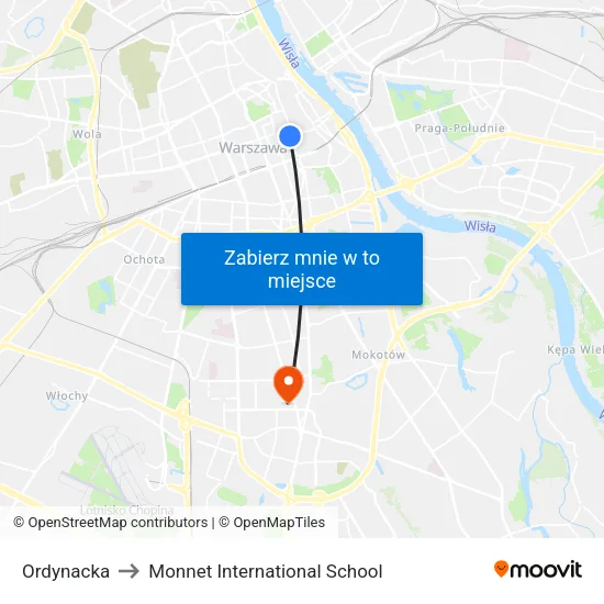 Ordynacka to Monnet International School map