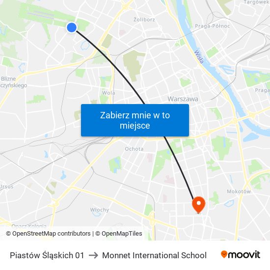 Piastów Śląskich 01 to Monnet International School map