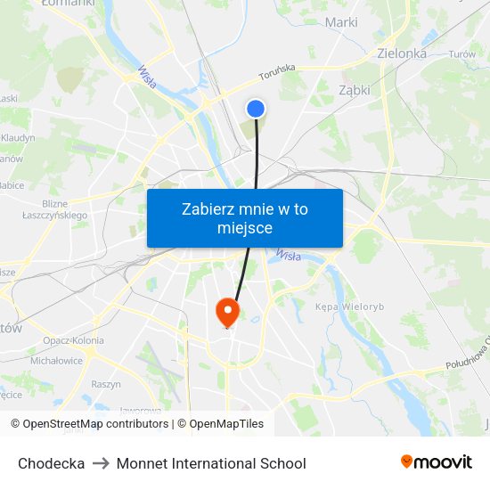 Chodecka to Monnet International School map