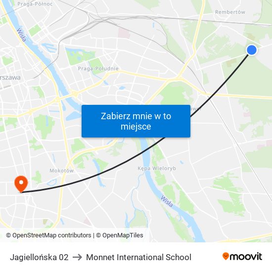 Jagiellońska 02 to Monnet International School map