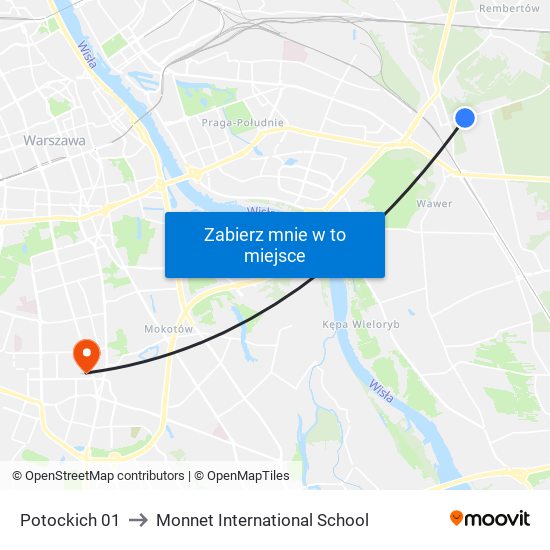 Potockich 01 to Monnet International School map