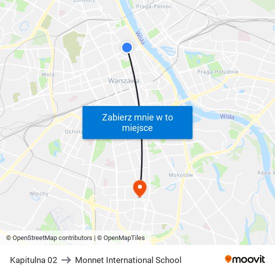 Kapitulna to Monnet International School map