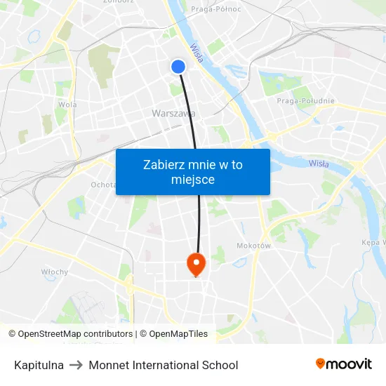 Kapitulna to Monnet International School map